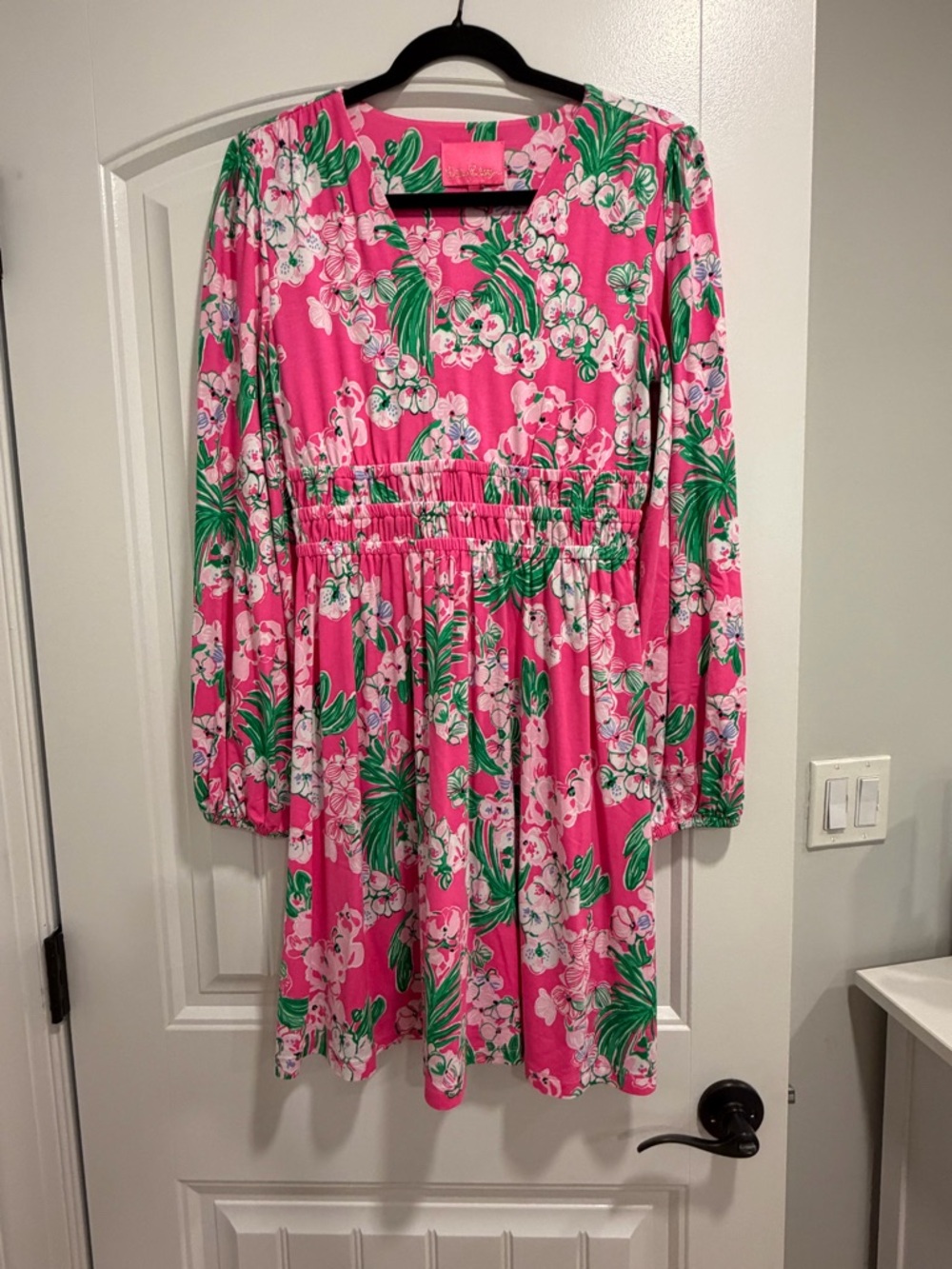 Lilly Pulitzer Pink Floral V-Neck Mini Dress